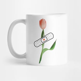 Tulip with band aid patch Mug